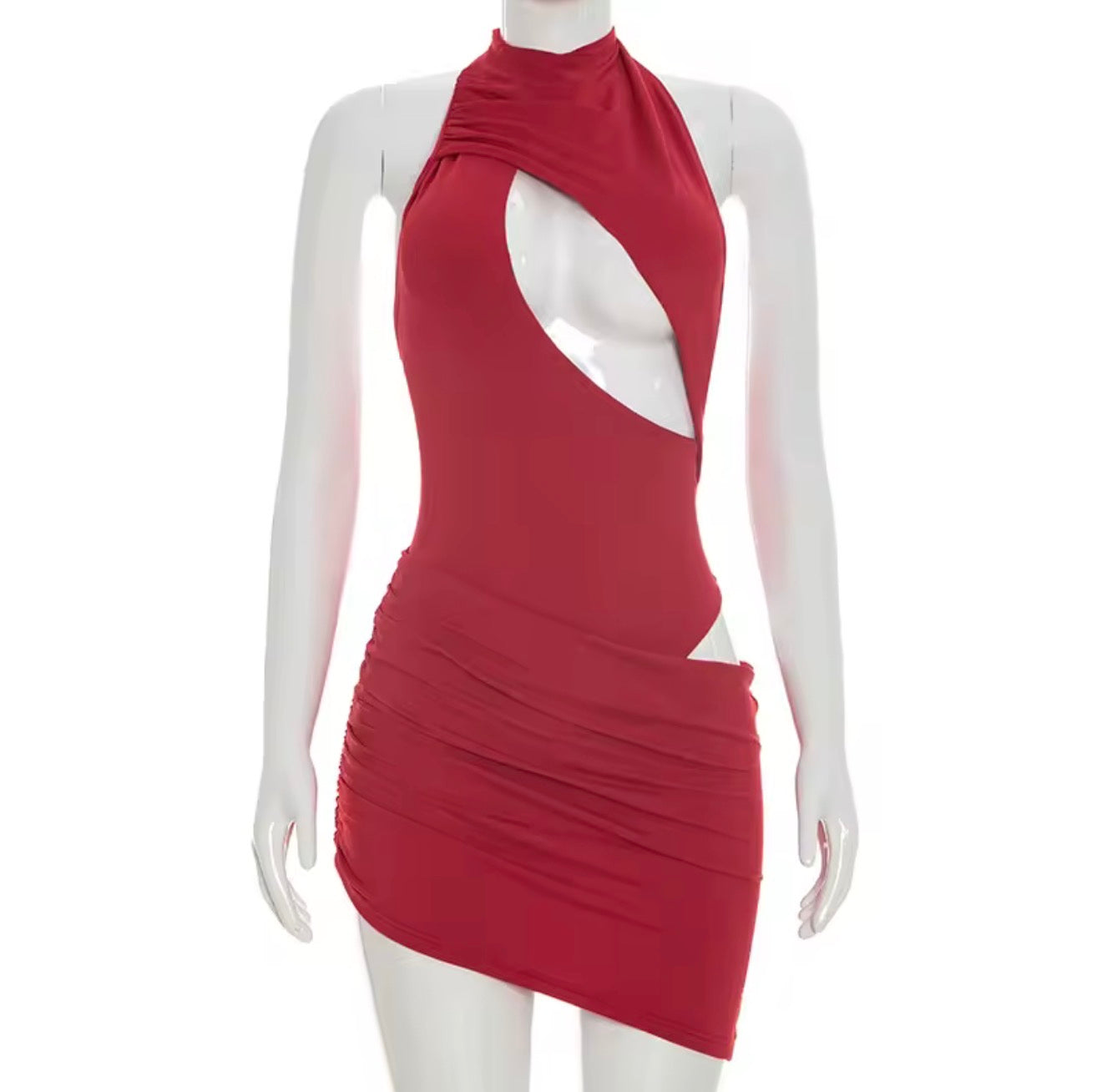 Dreshor slit-cut turtleneck mini dress