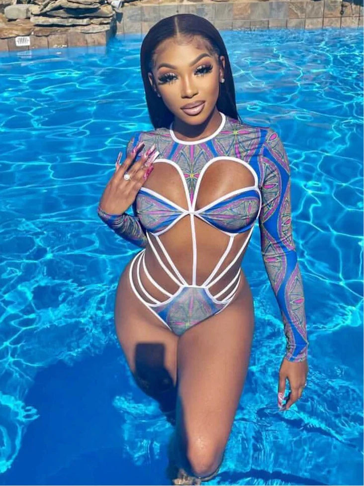 Tribani multi-line monokini