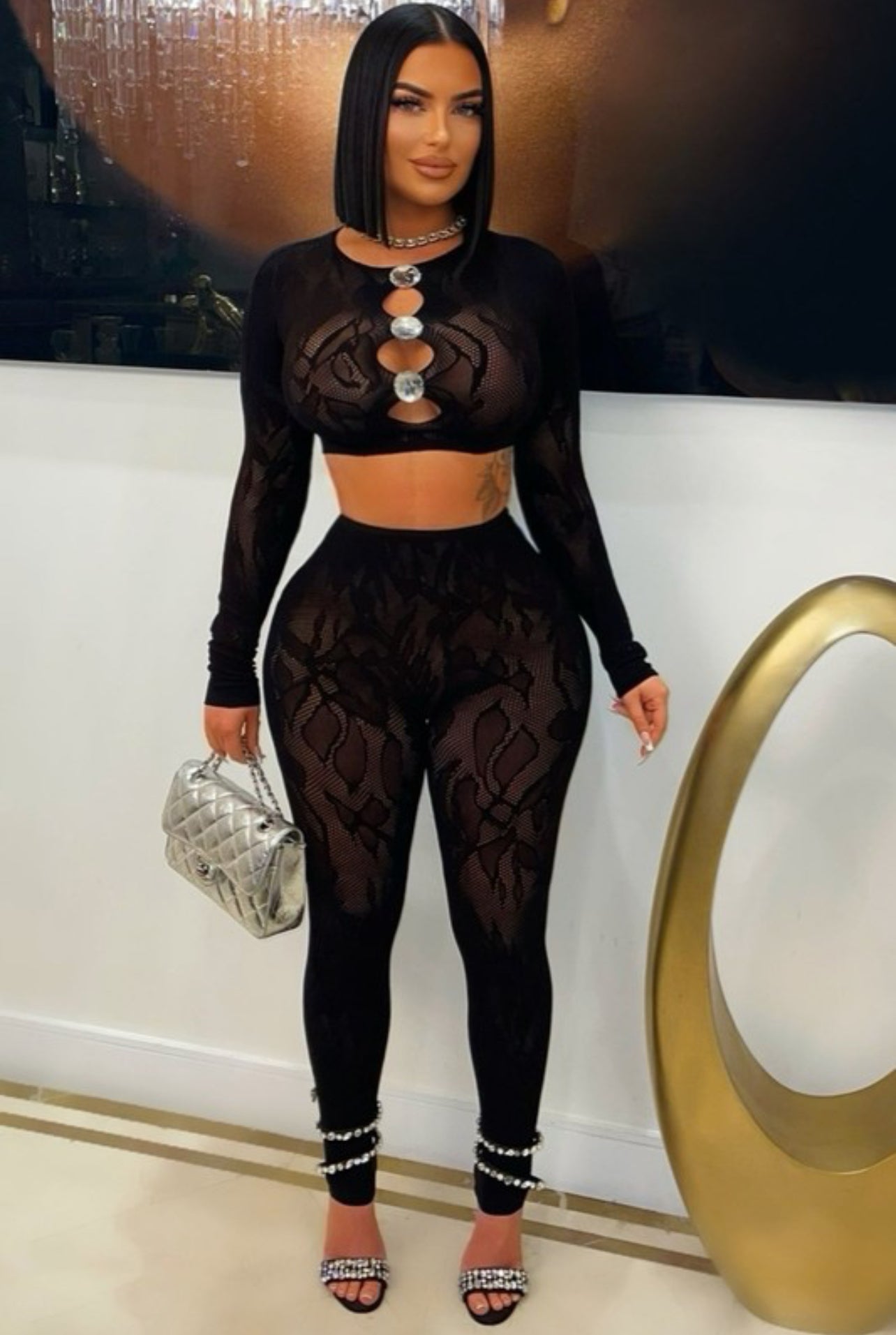 Trineni seamless mesh legging set