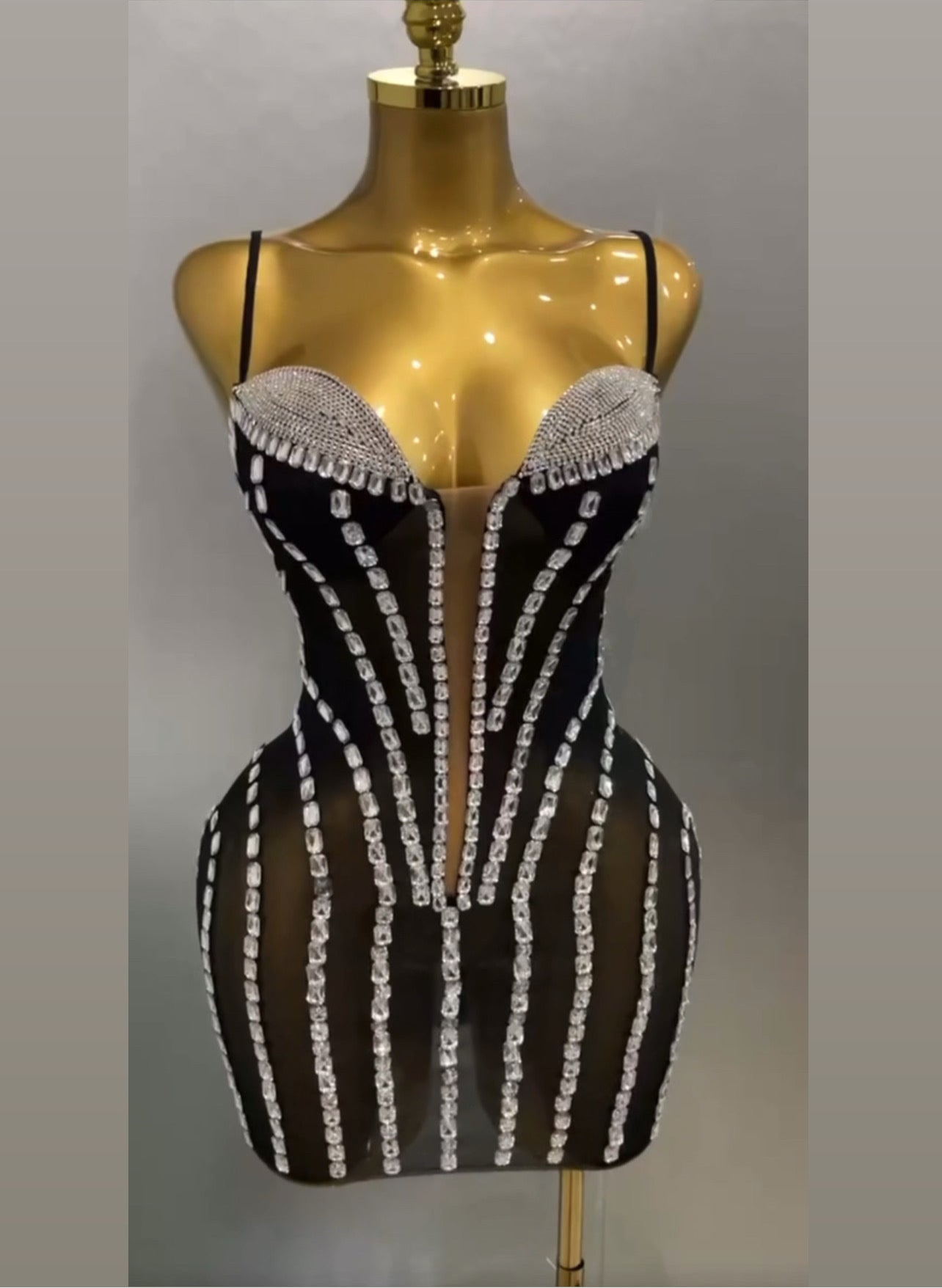 Quionna diamond sheer mini dress