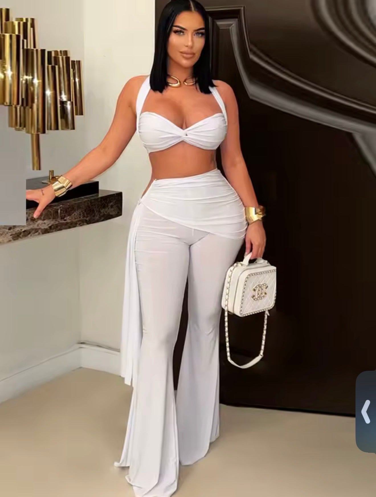 Syrai twist genie flare pants set