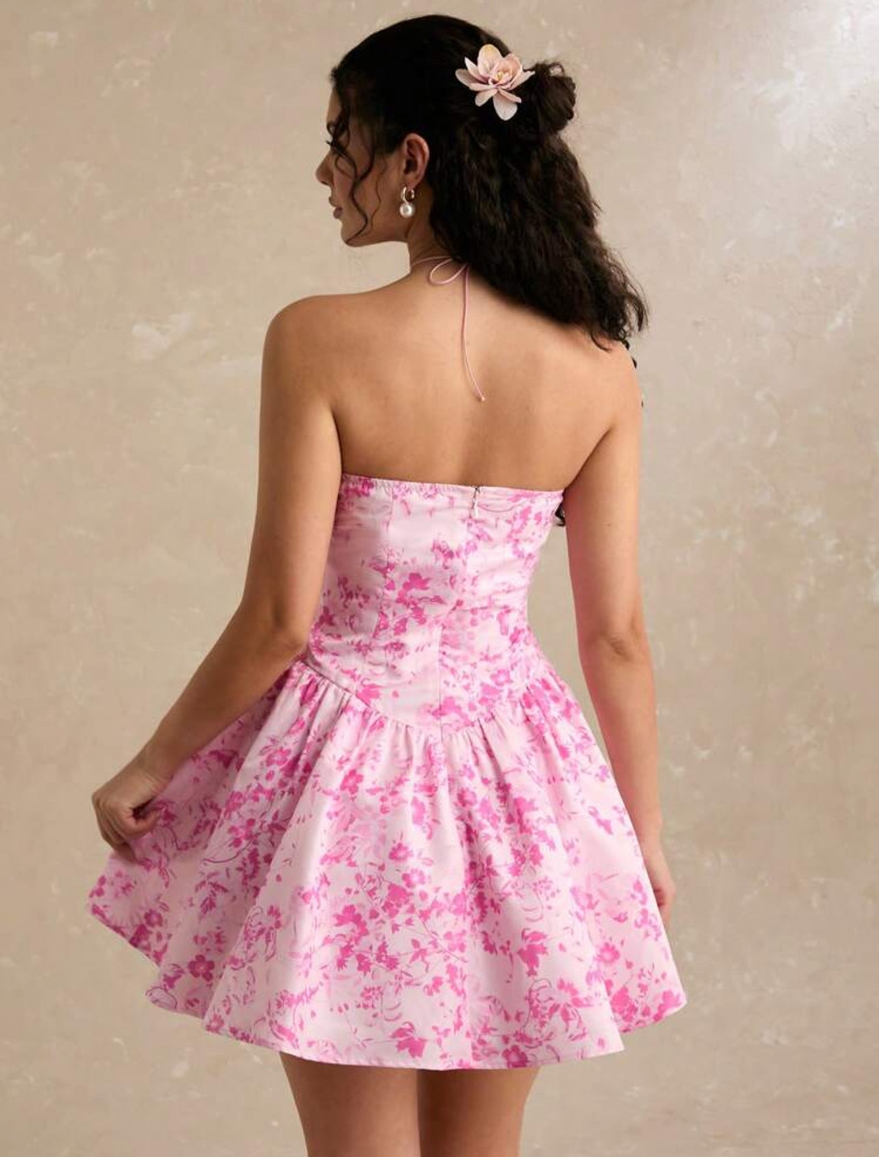 Katie flare peplum mini dress