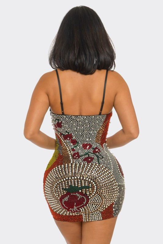 Guadi embellish arch mini dress