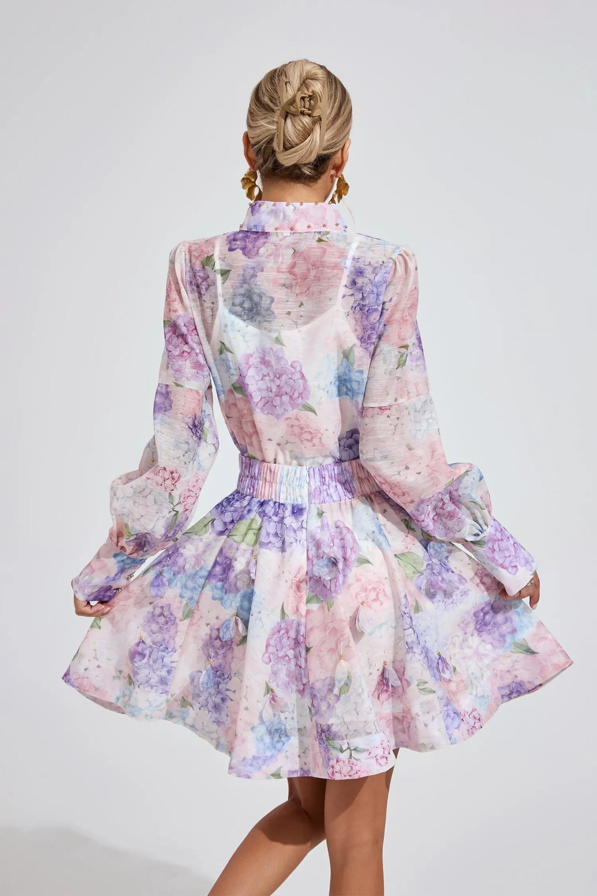Fluerla peplum skirt set (lavender)