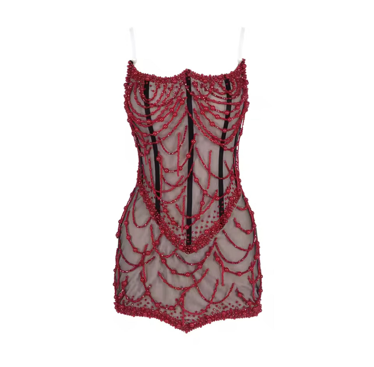 Welliris beaded concave mini dress