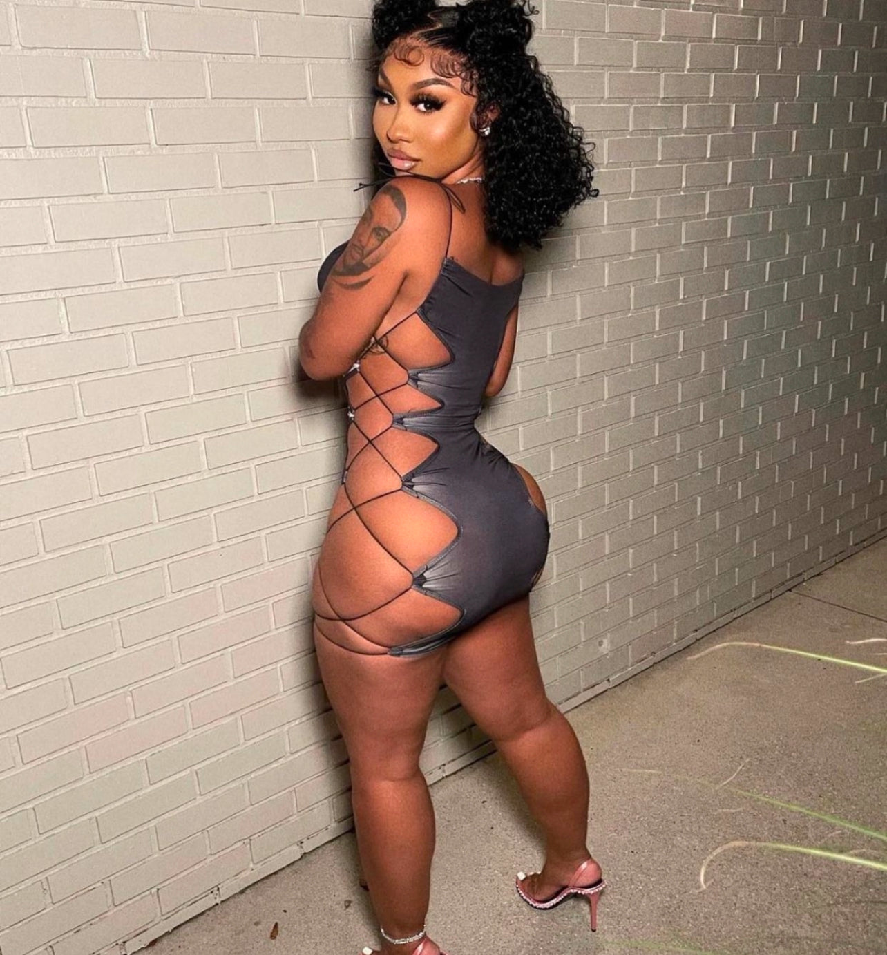 Flora side-cut sling dress