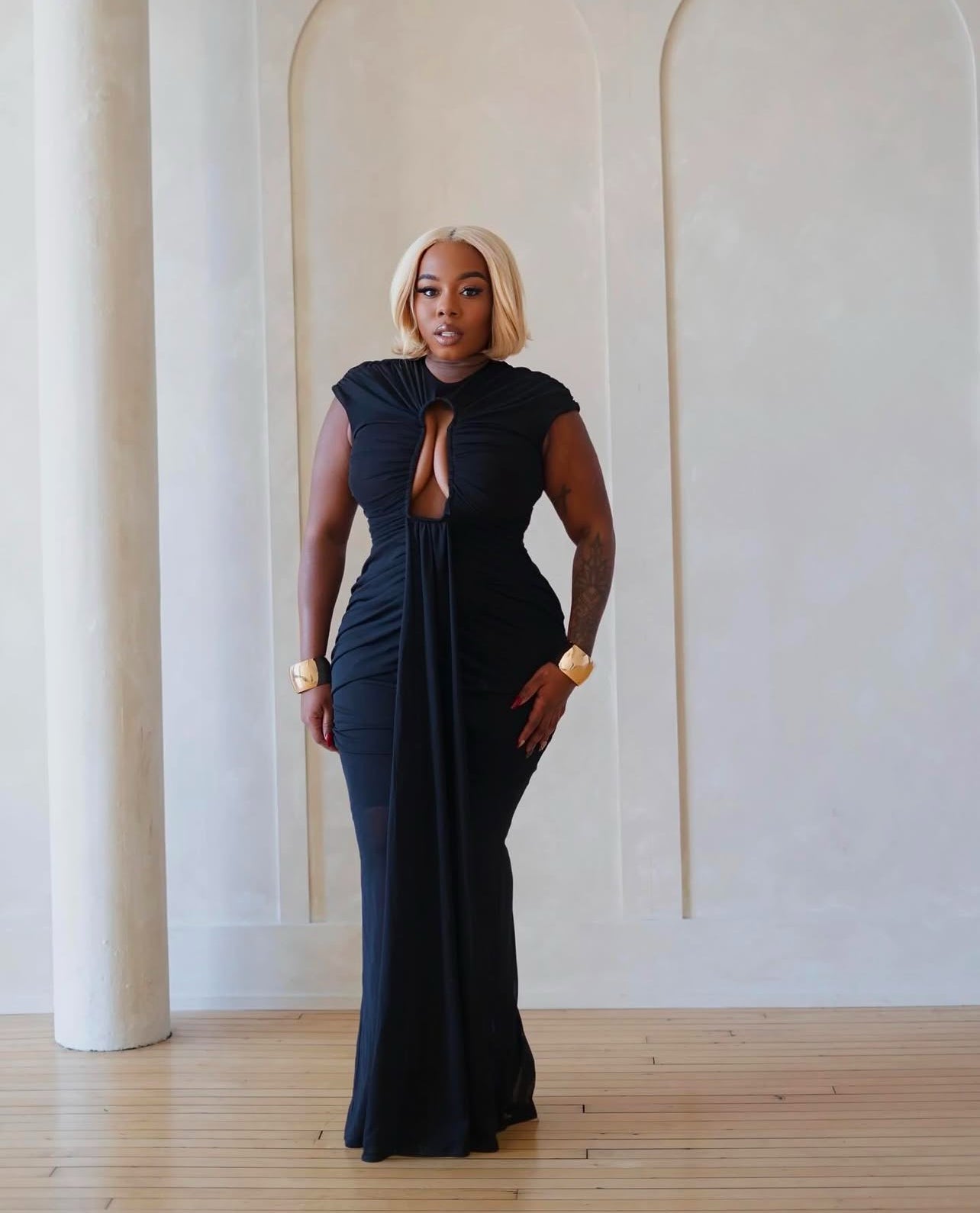 Torich veil sheer maxi dress