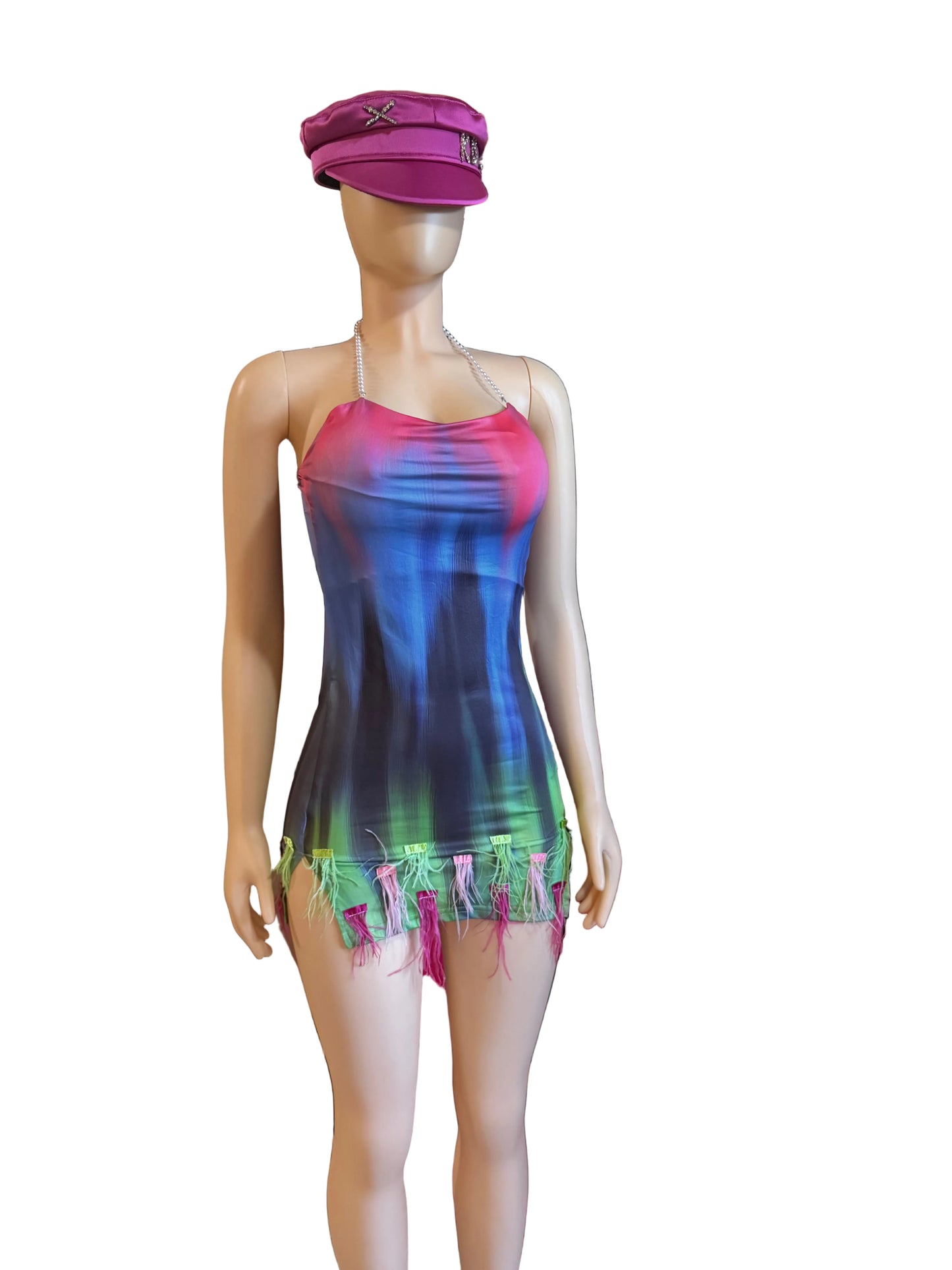 Kolorful fused mini dress