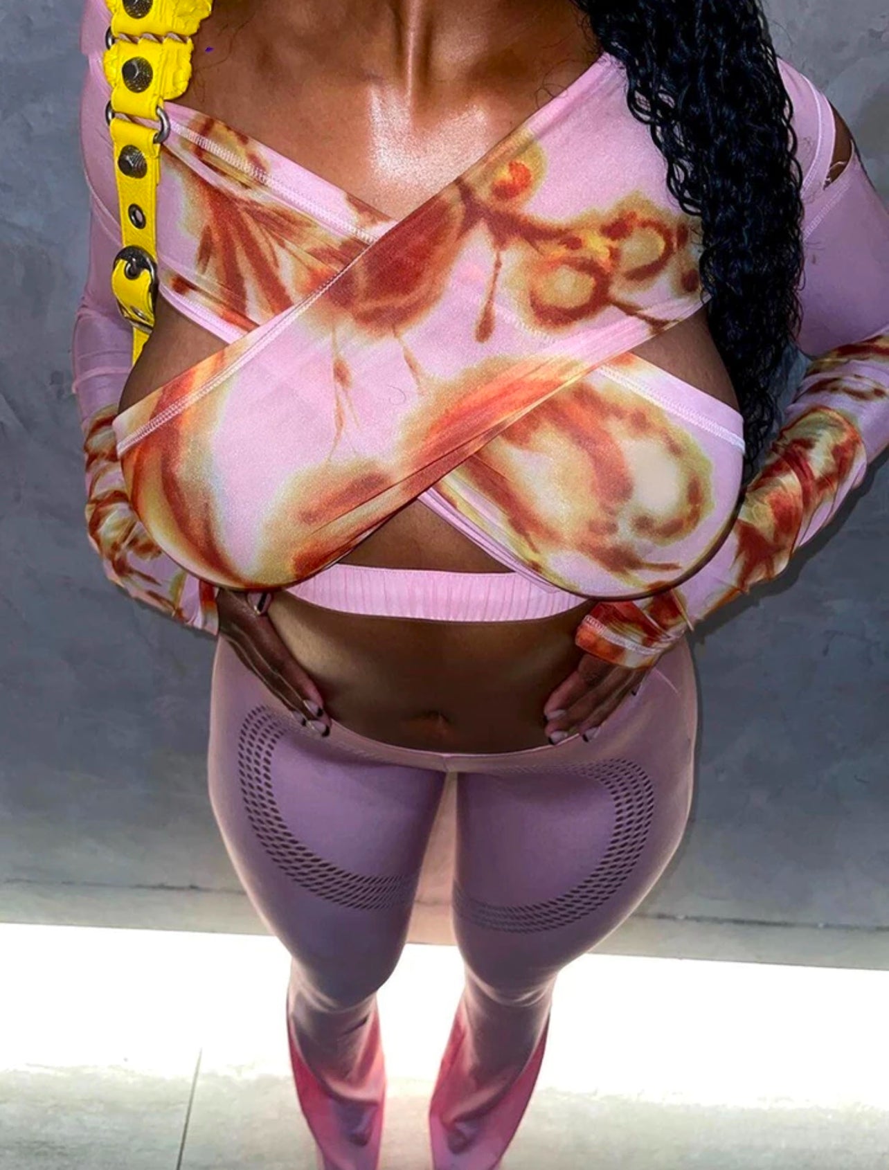 In heart flare pants set