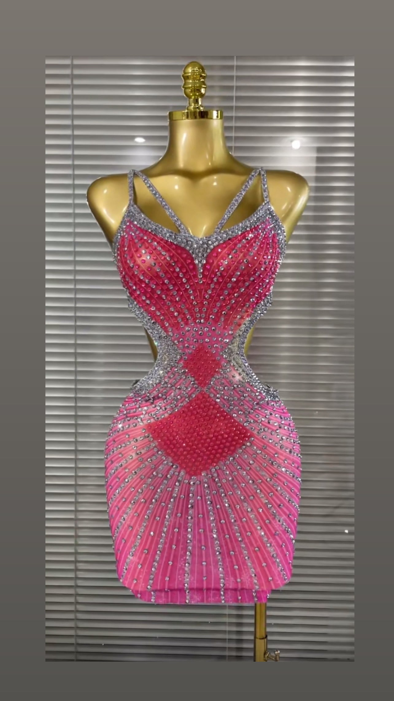 Nauru straps rhinestones mini dress