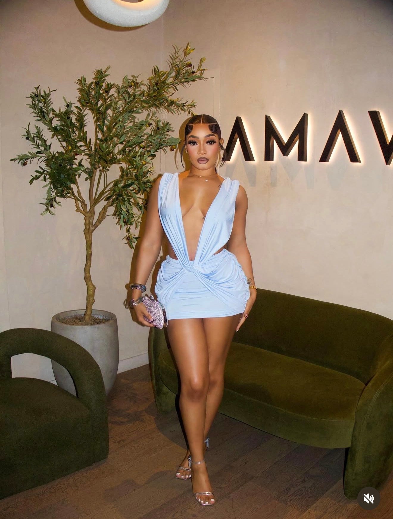 Yvonni X cut mini dress