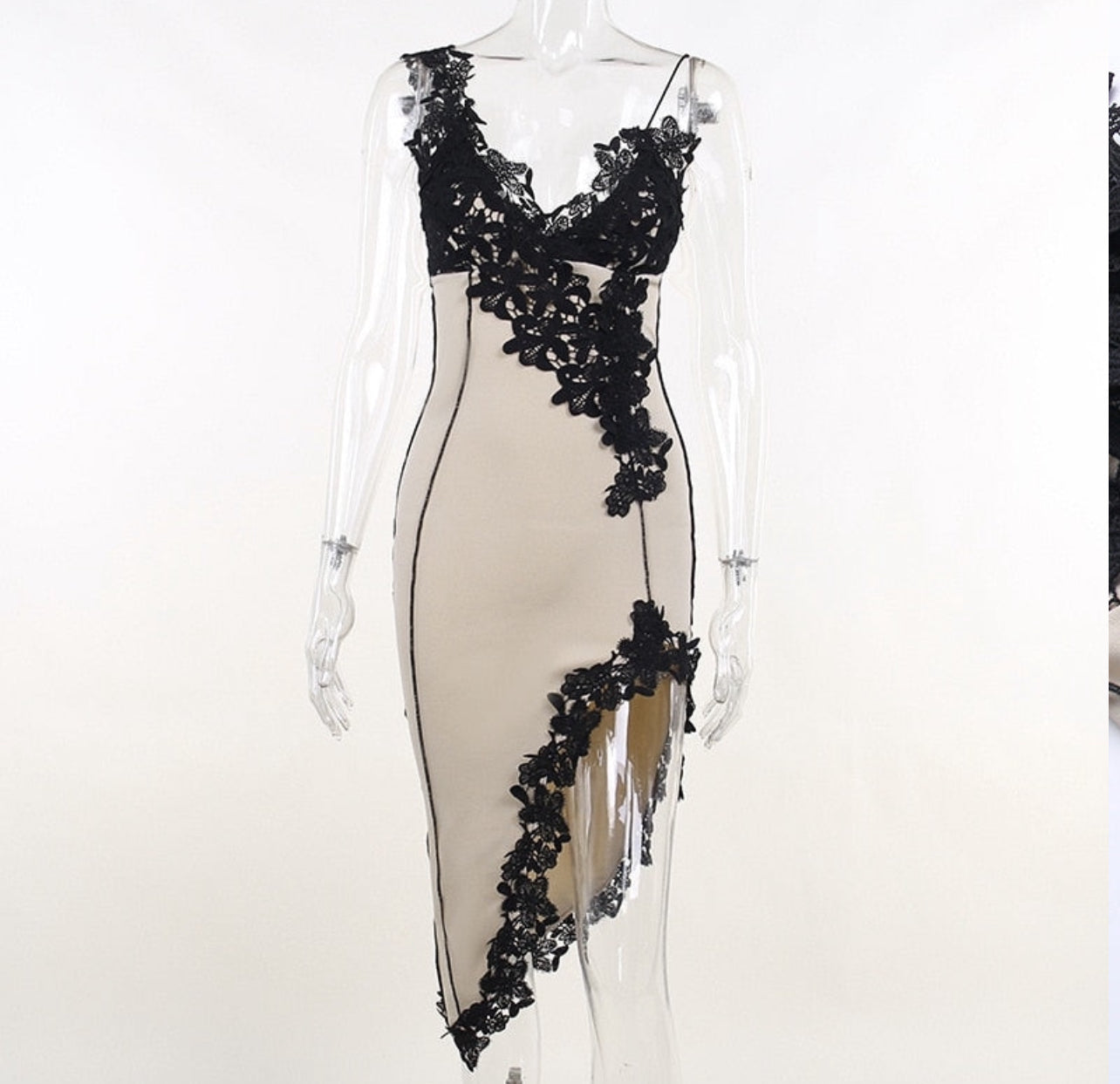 Brigette exposé oblique dress