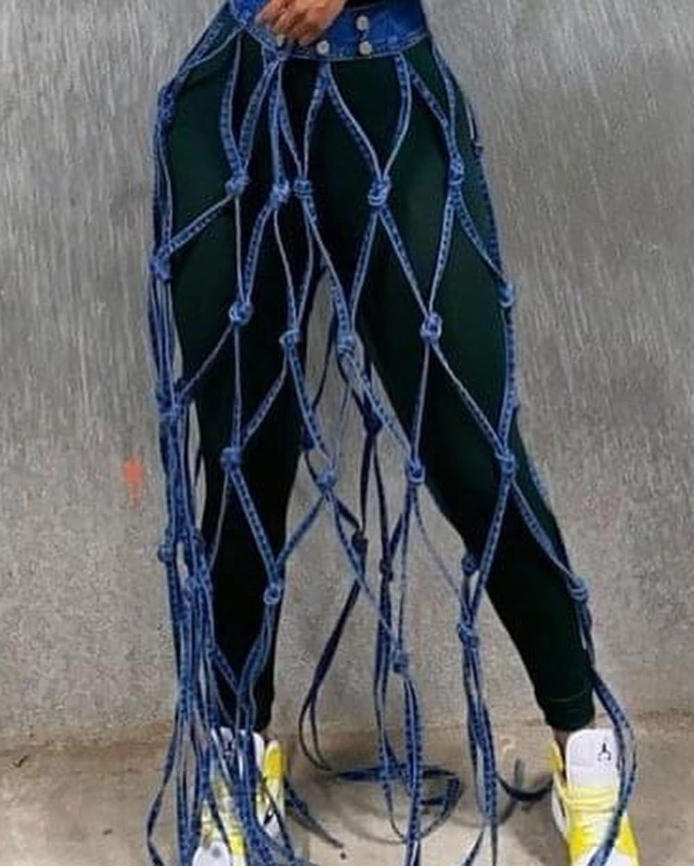Dream-catcher denim coverup skirt