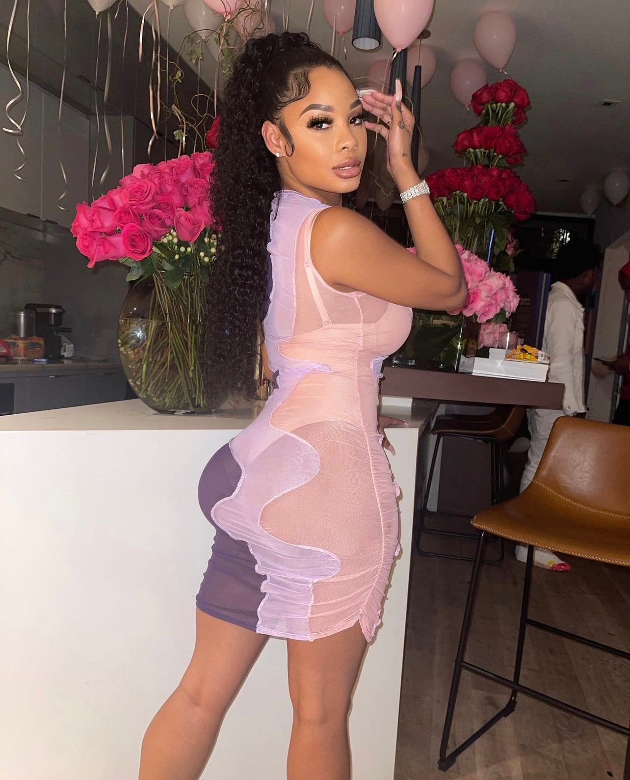 Wave’n sheer mini dress