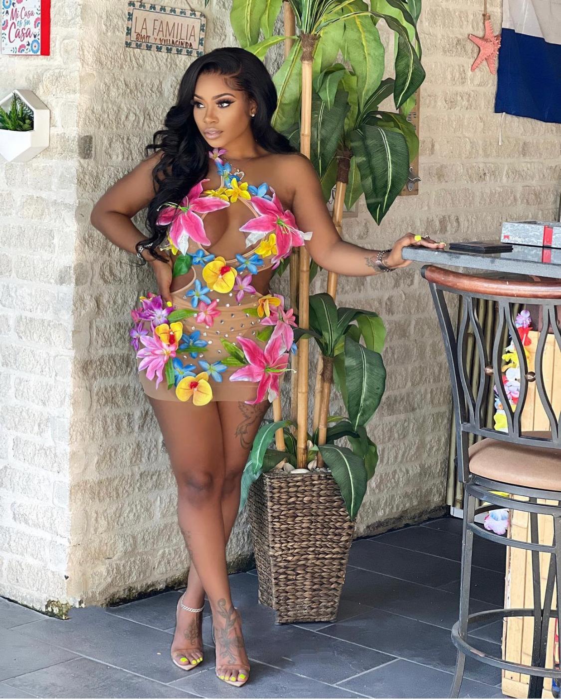 bombshell mini dress flower bombshell mini dress – Rithz Styles