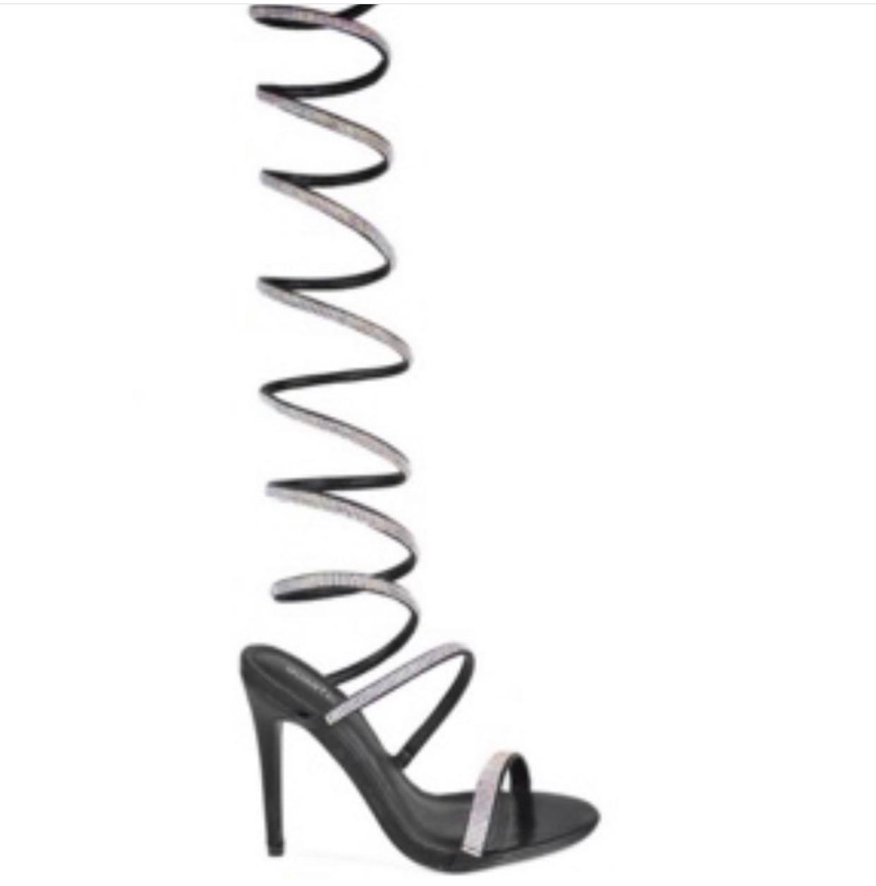 Diamante rhinestones spiral heels