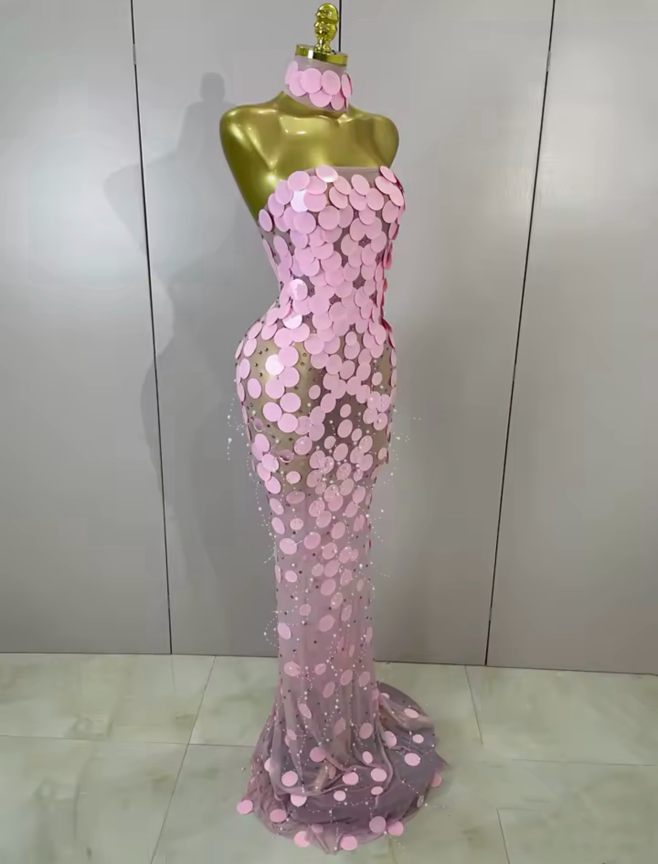 Plirisa discs beaded long dress