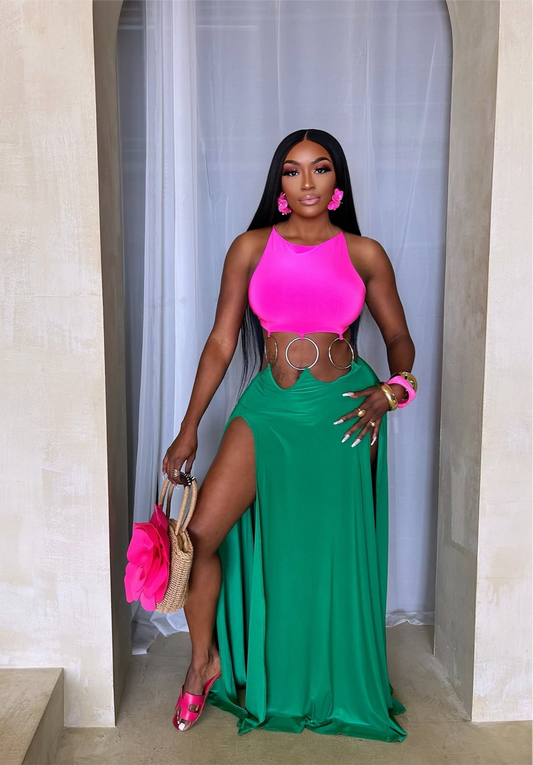 Jen body-ring maxi dress