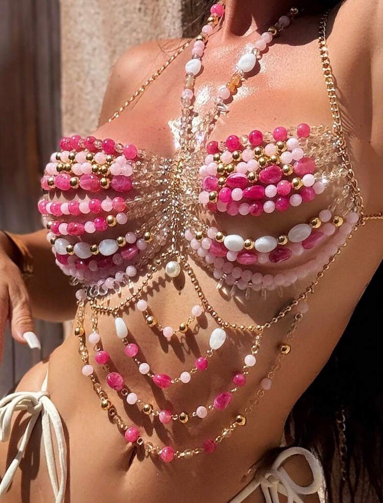 Gishana vacay beaded links skirt set