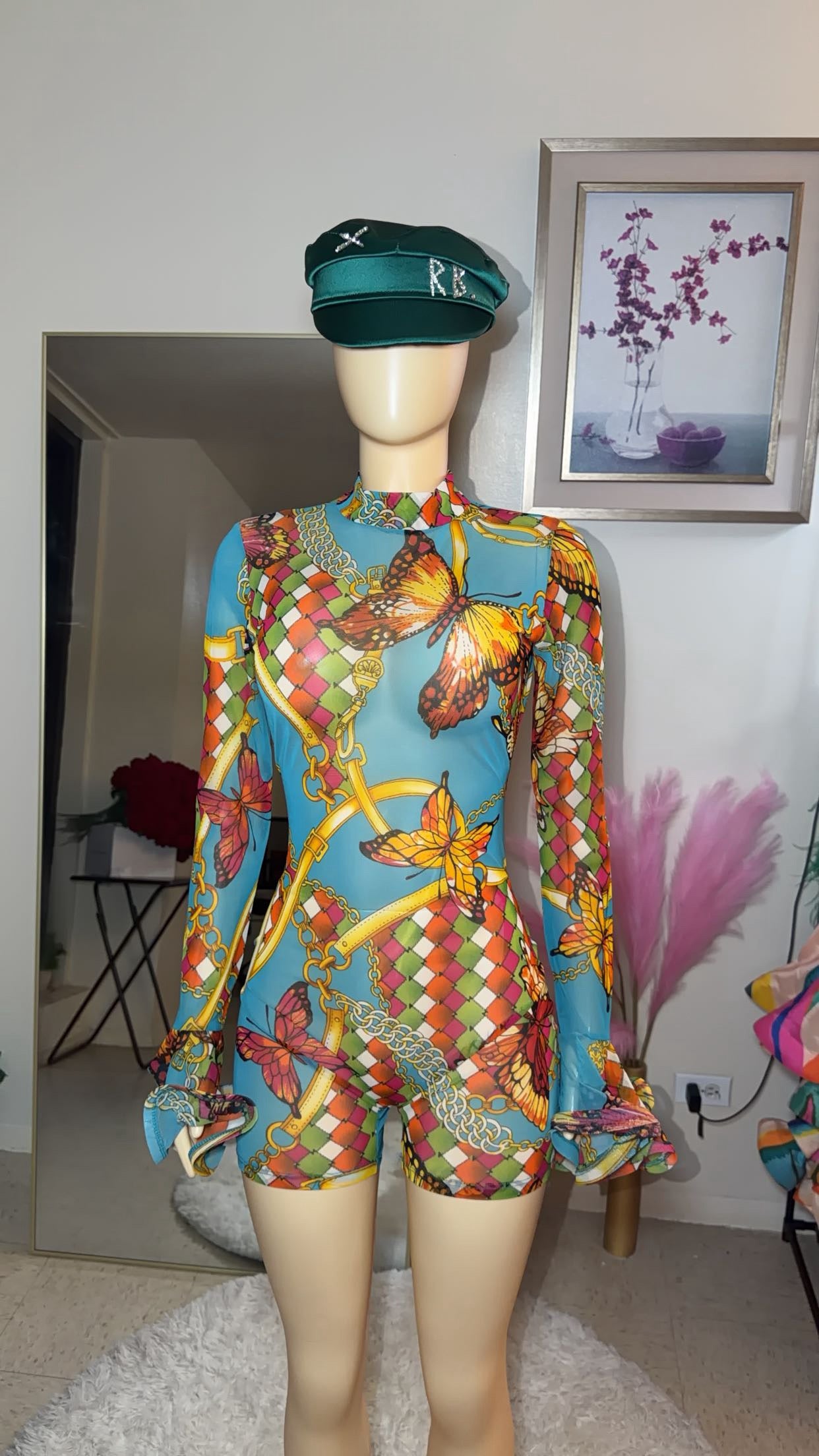 Flyari flare sleeves romper