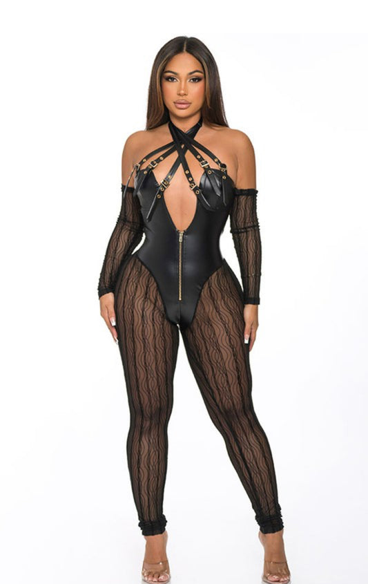 Xilir buckle leather jumpsuit