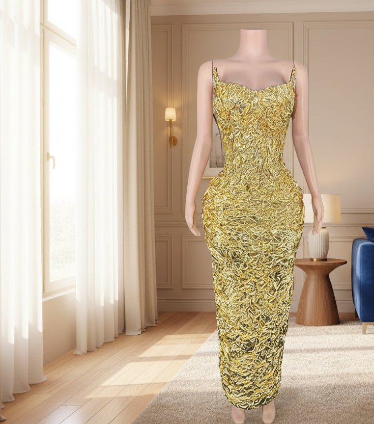 Monarch Crinkled Edged Glam Dress