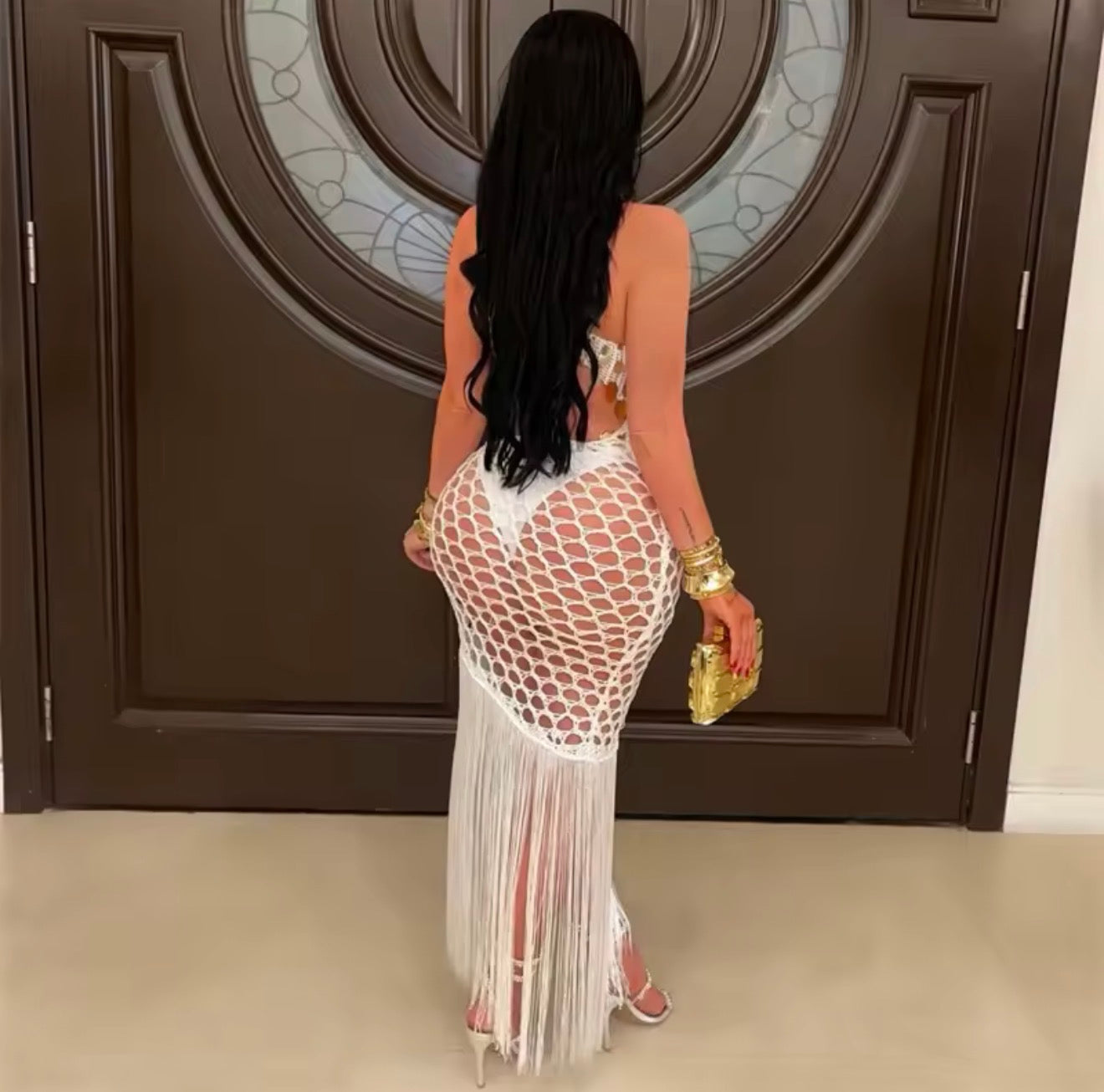 Ibiza tassel net dress