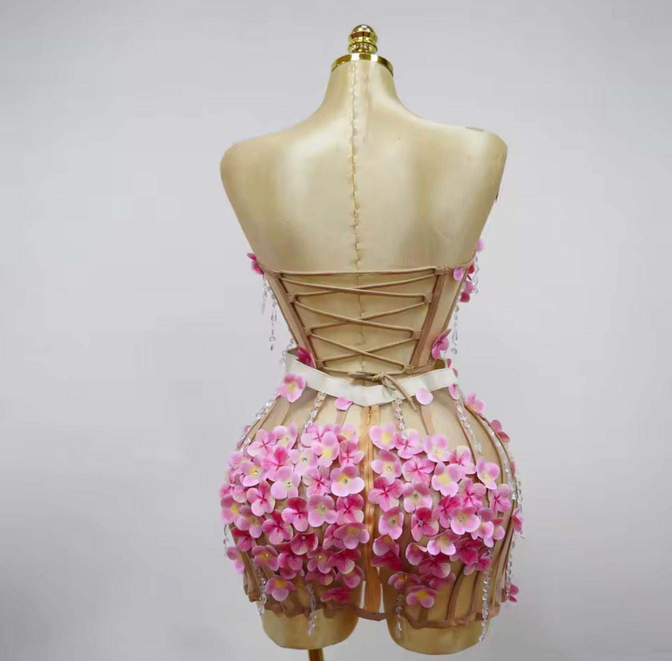 Yokona petalas caged glam mini dress