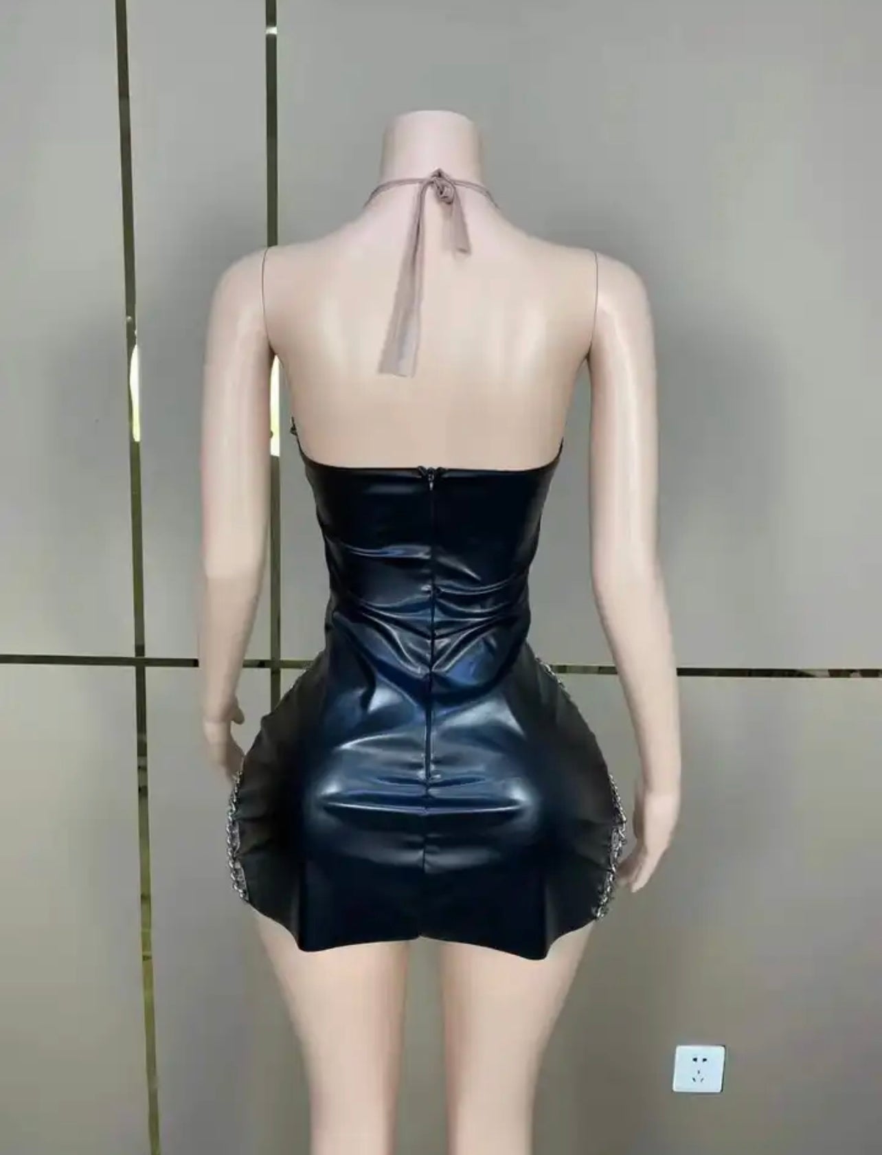 Valiance chain leather dress