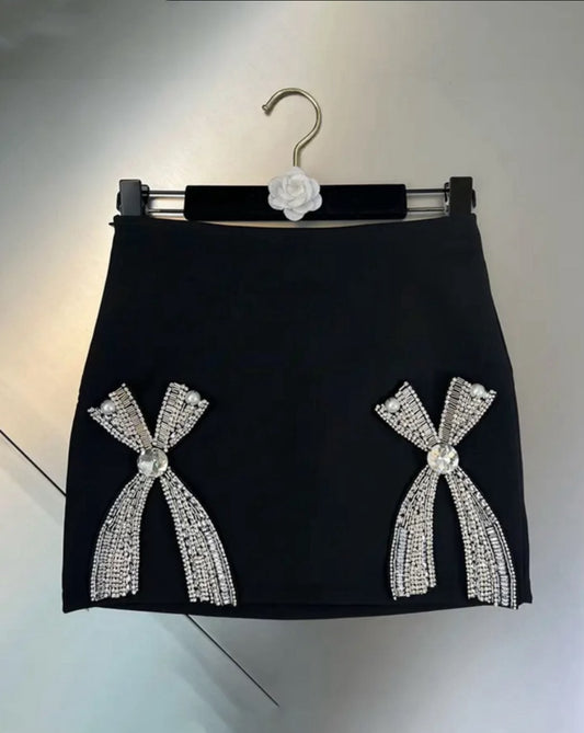 Pokkin twin diamond bow skirt