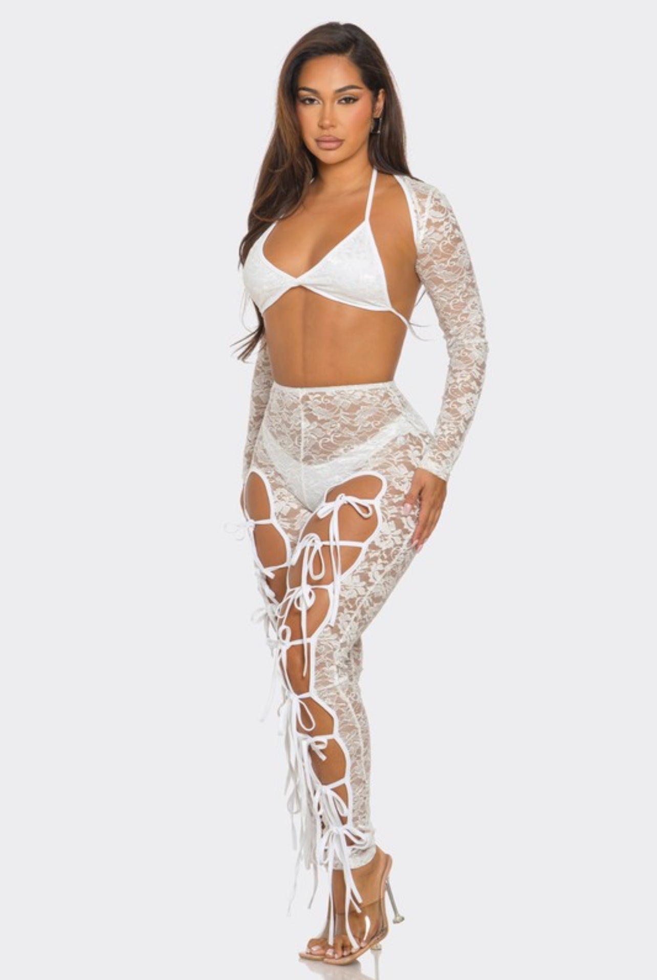 Halli cutout lace leggings set