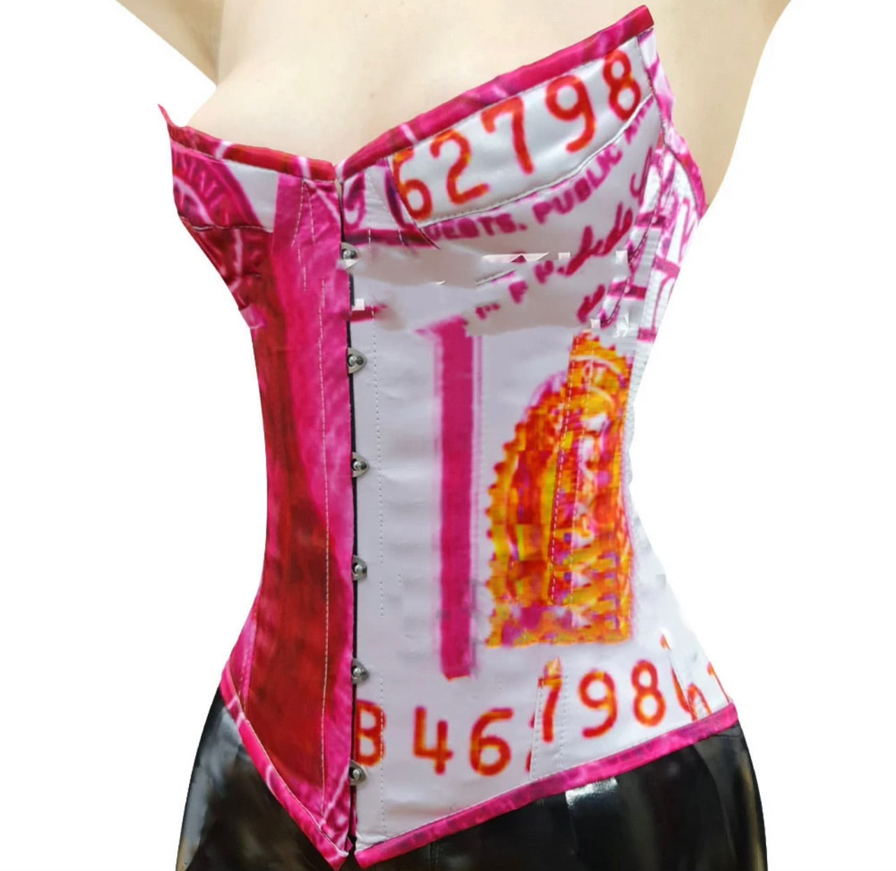 Dollar bill edged corset