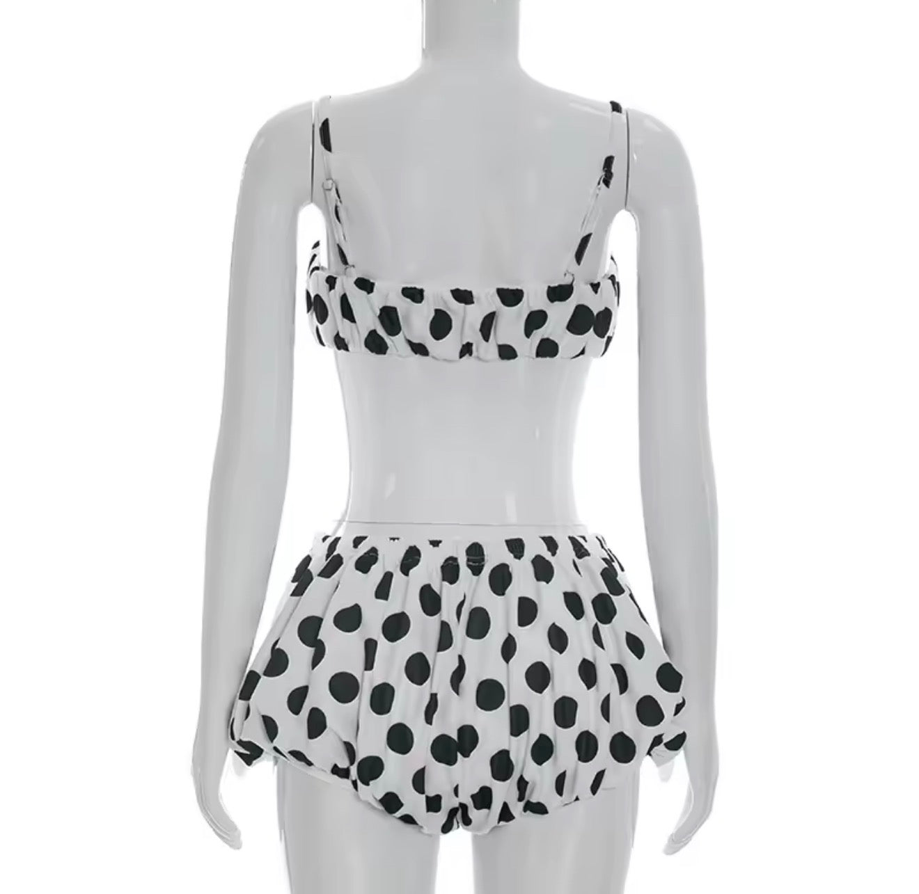 Polka donna poof shorts set