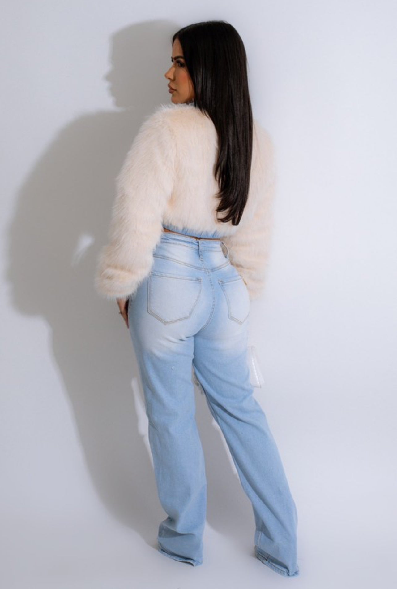 Austri fur denim jacket