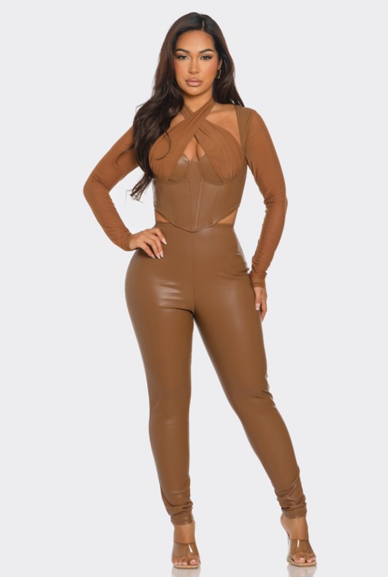 Mochelle leather pants set