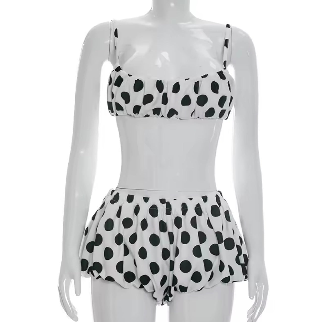 Polka donna poof shorts set