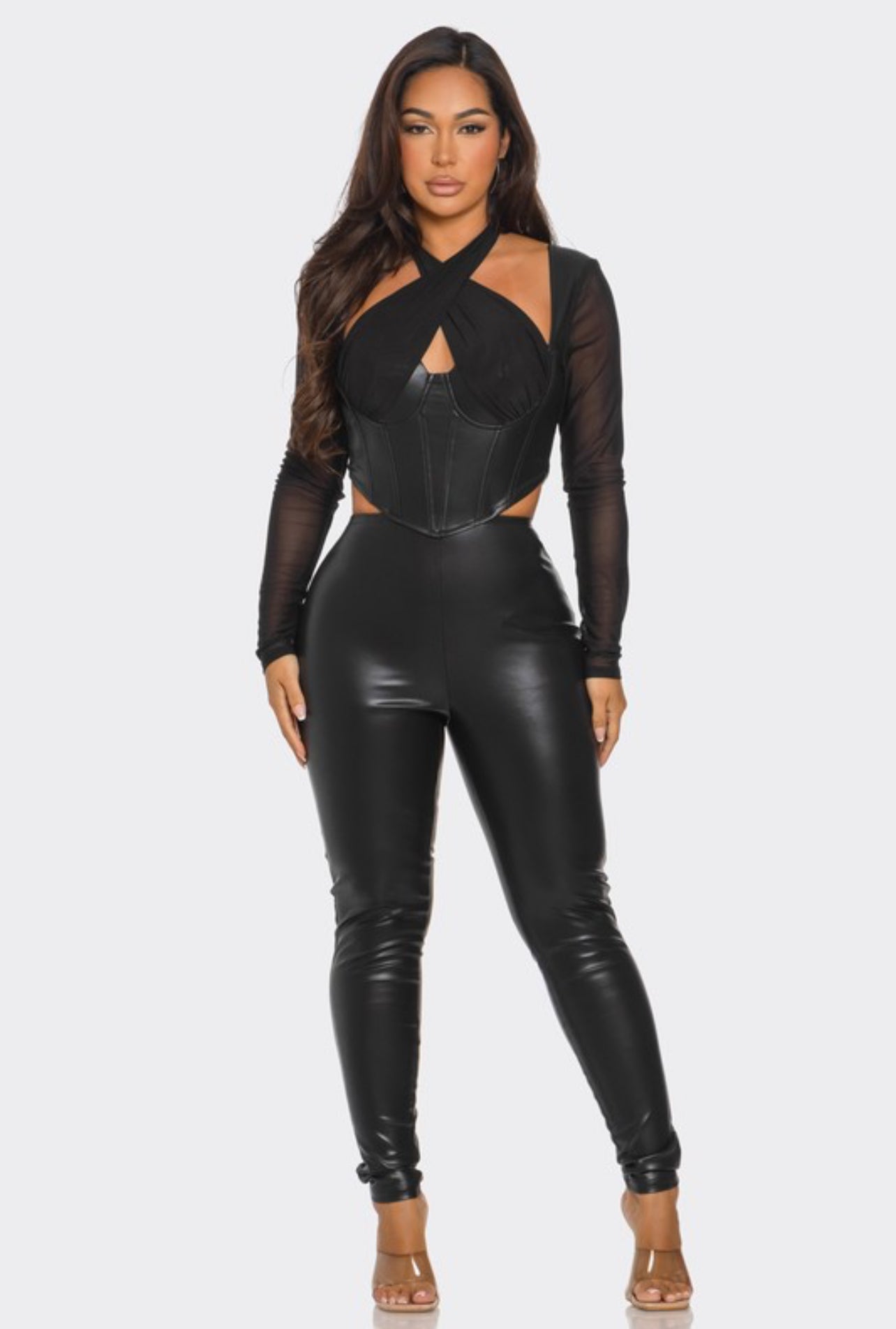 Mochelle leather pants set