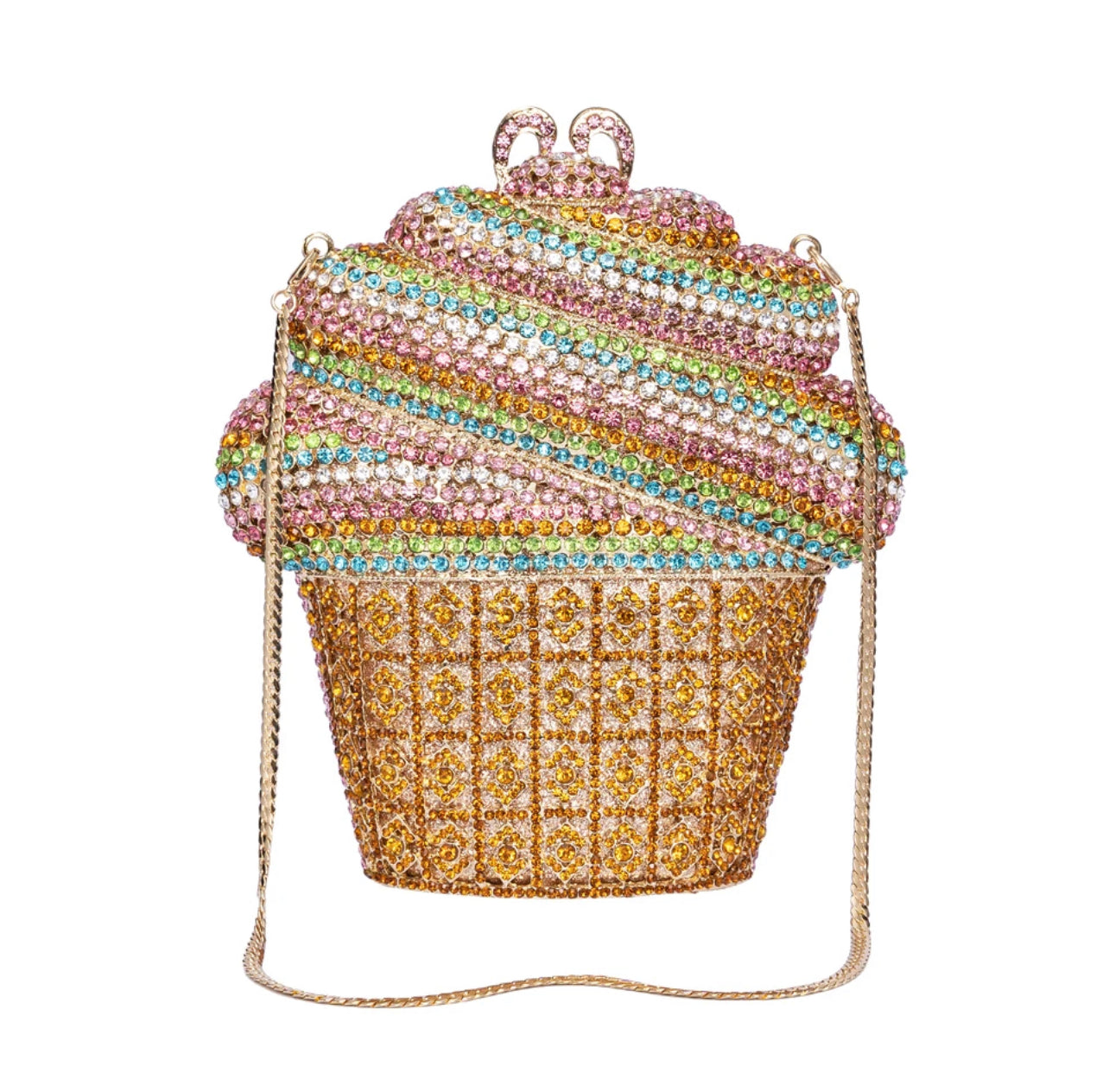 Cuppa-cake rhinestone clutch