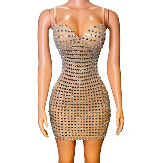 Cardi studded mini dress