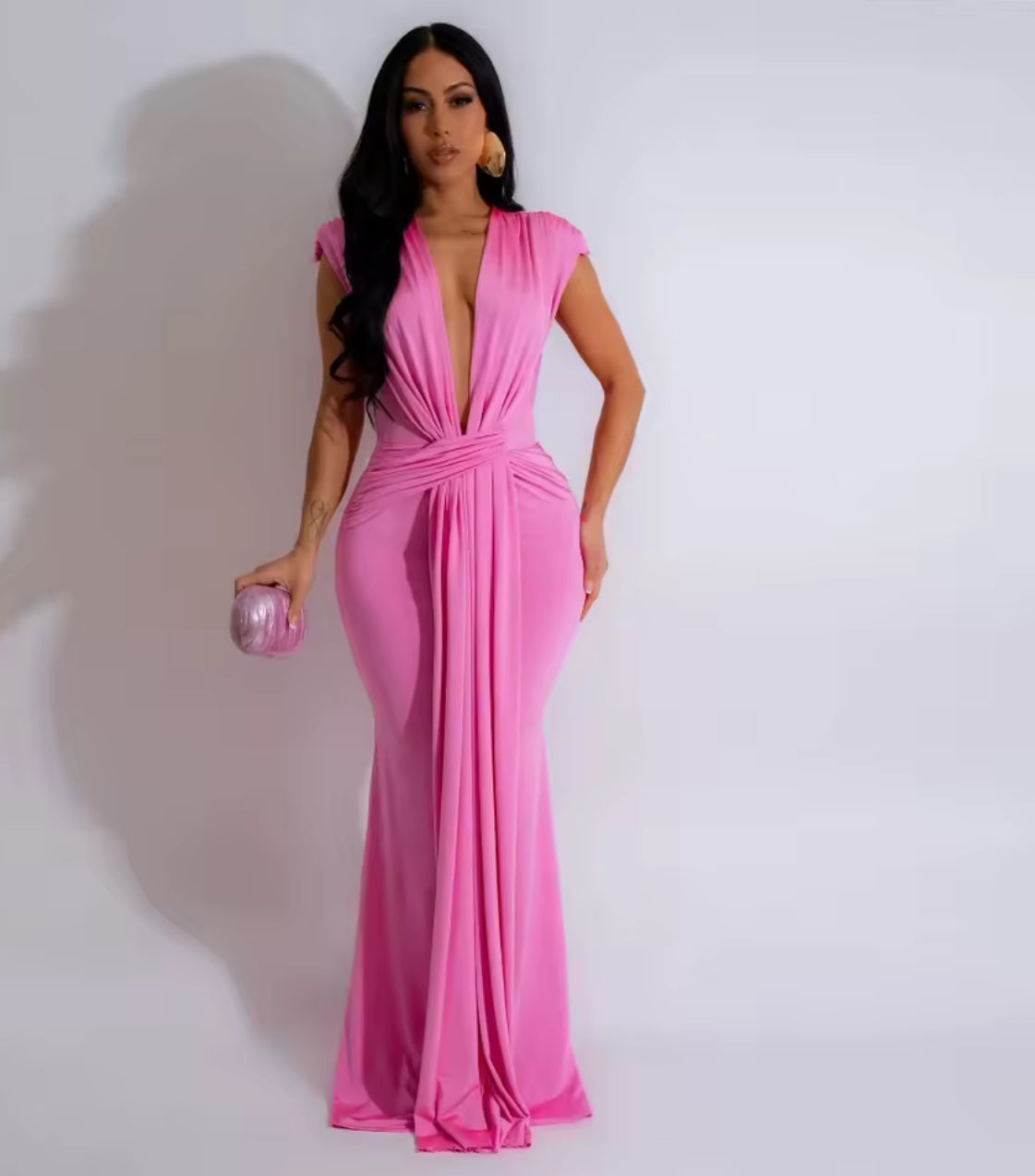 Victoria pamphlet long dress - pink