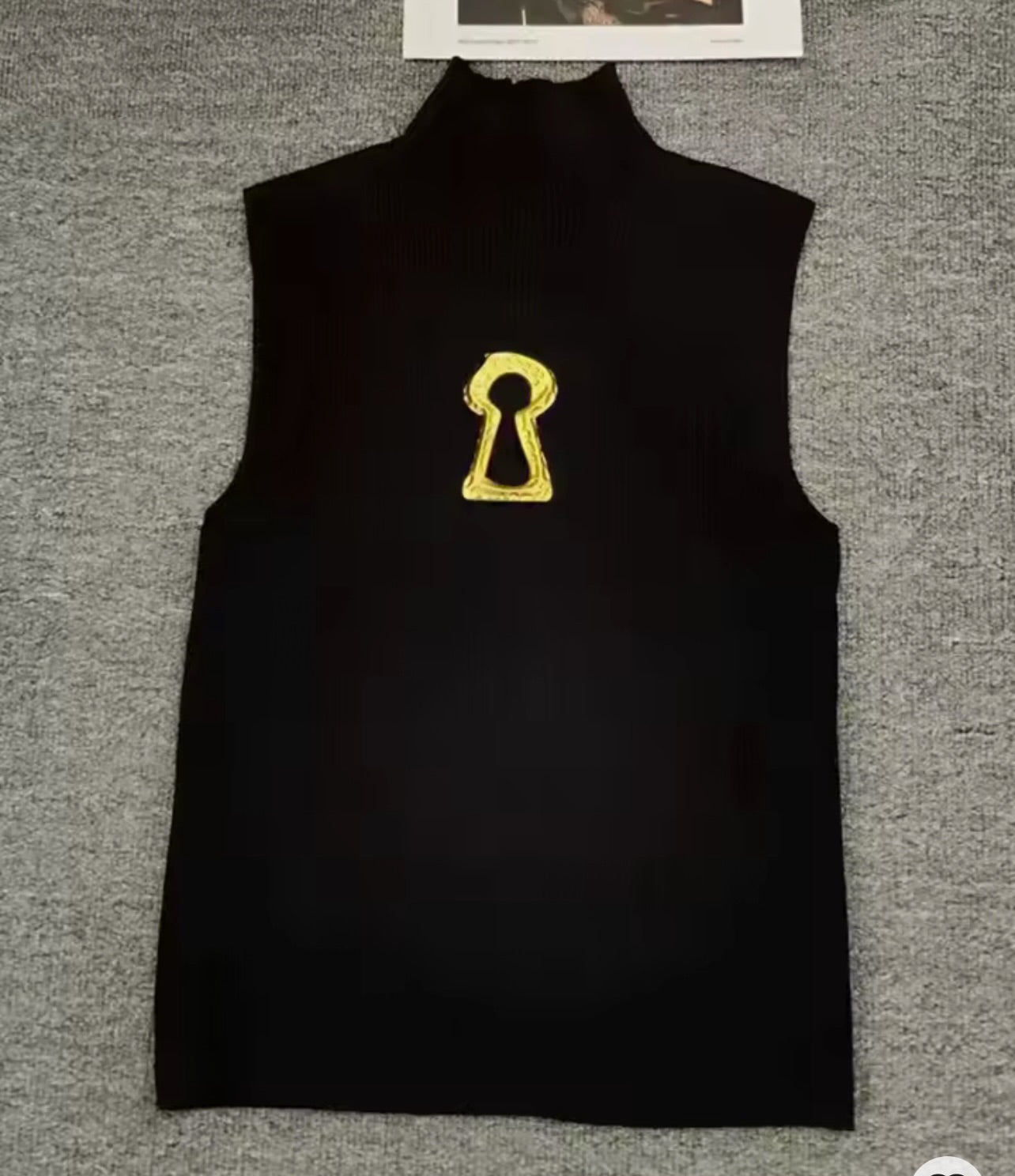 Keyhole turtleneck top