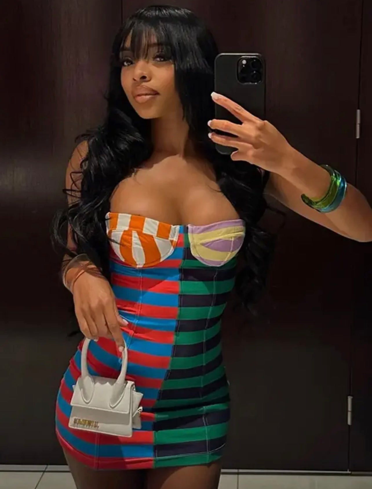 Stripes girl colors mini dress