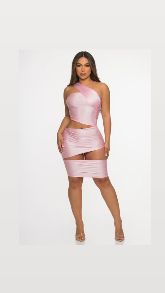 illiani bod wrapped-cut dress