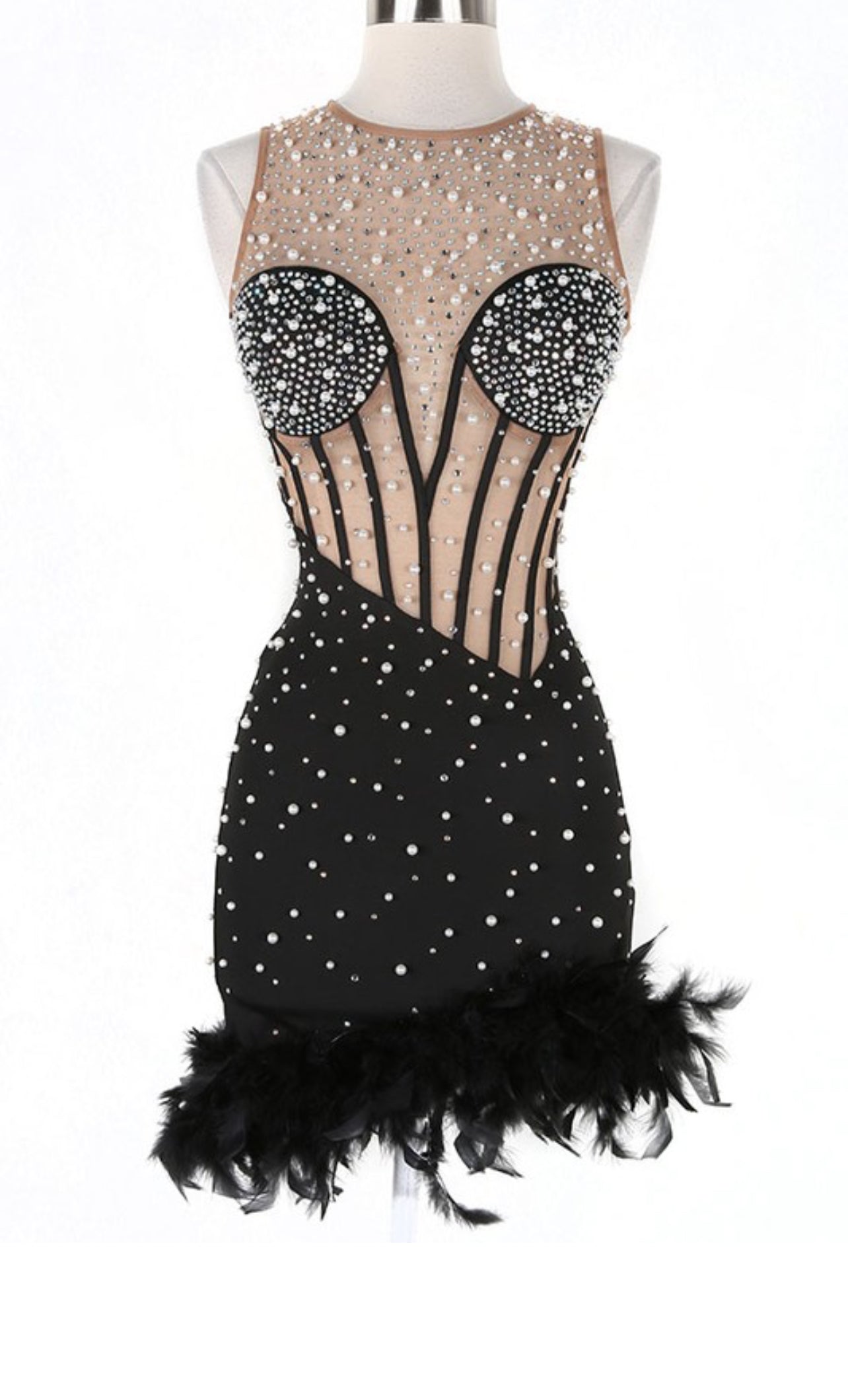 Veggett perali feather mini dress