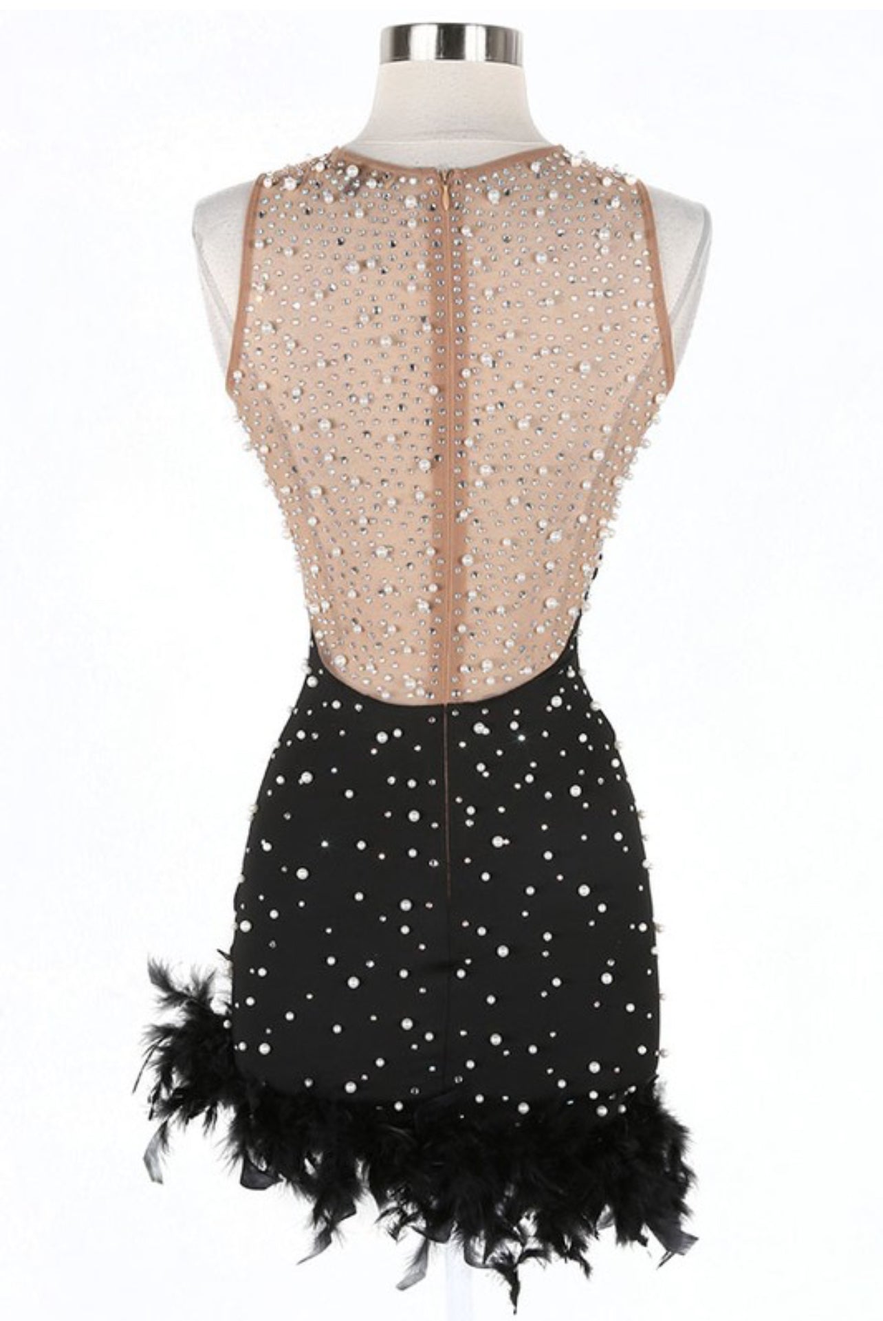 Veggett perali feather mini dress