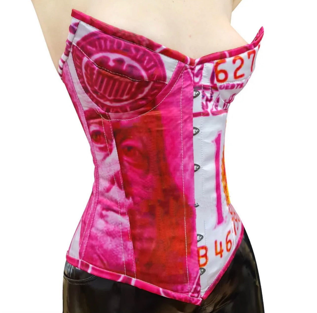 Dollar bill edged corset