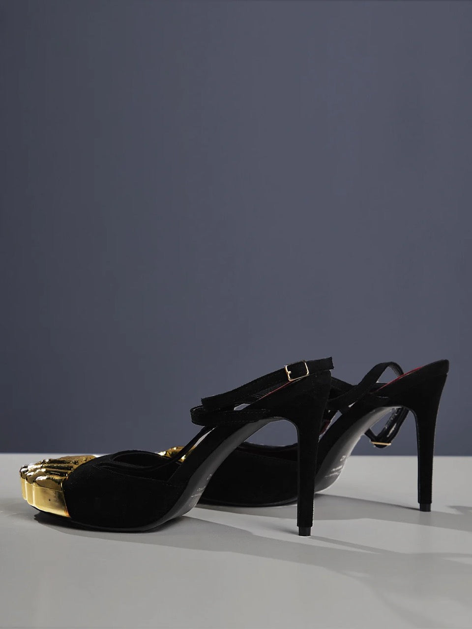 Socci molten gold toe heels