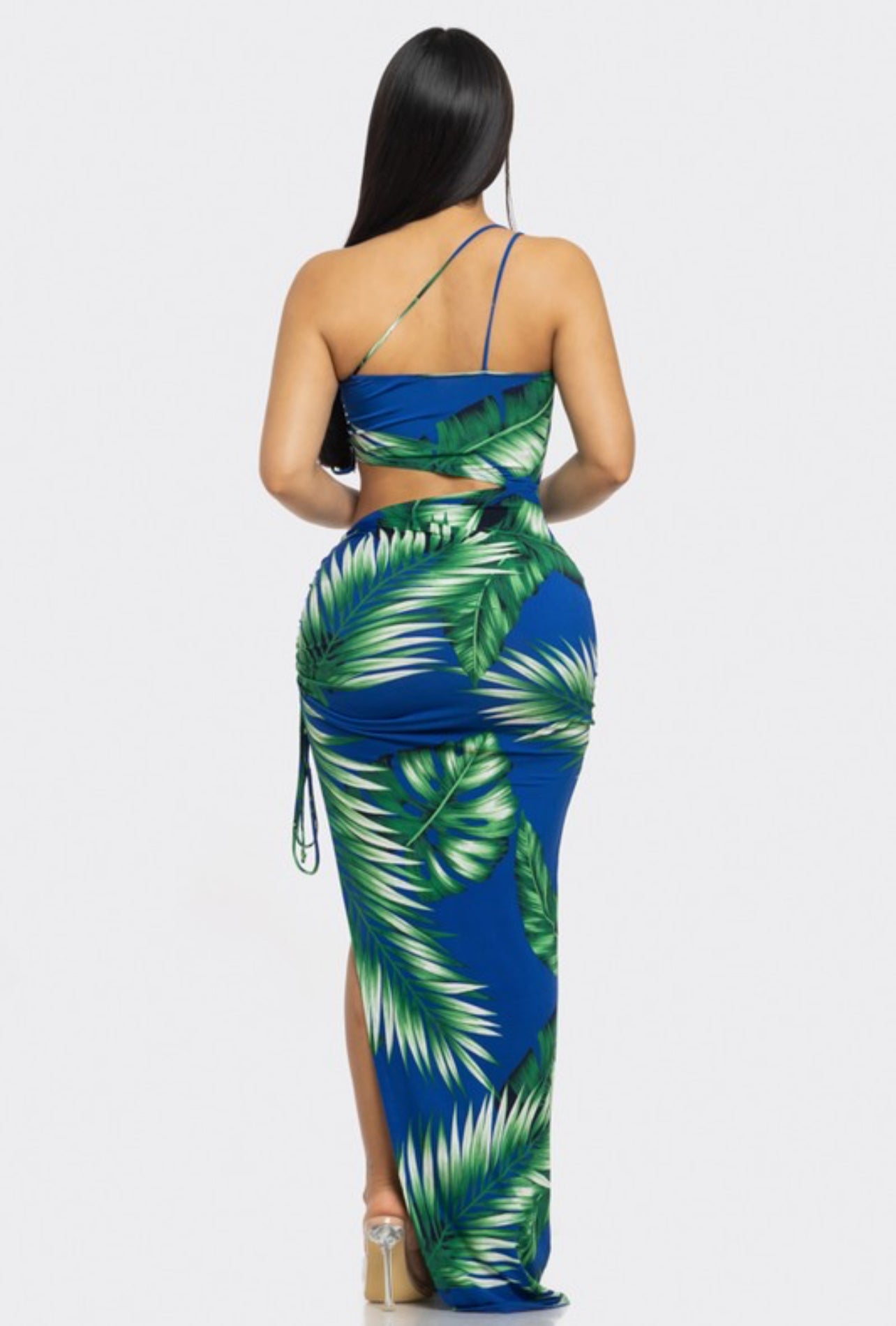 Tahiti leaf maxi dress