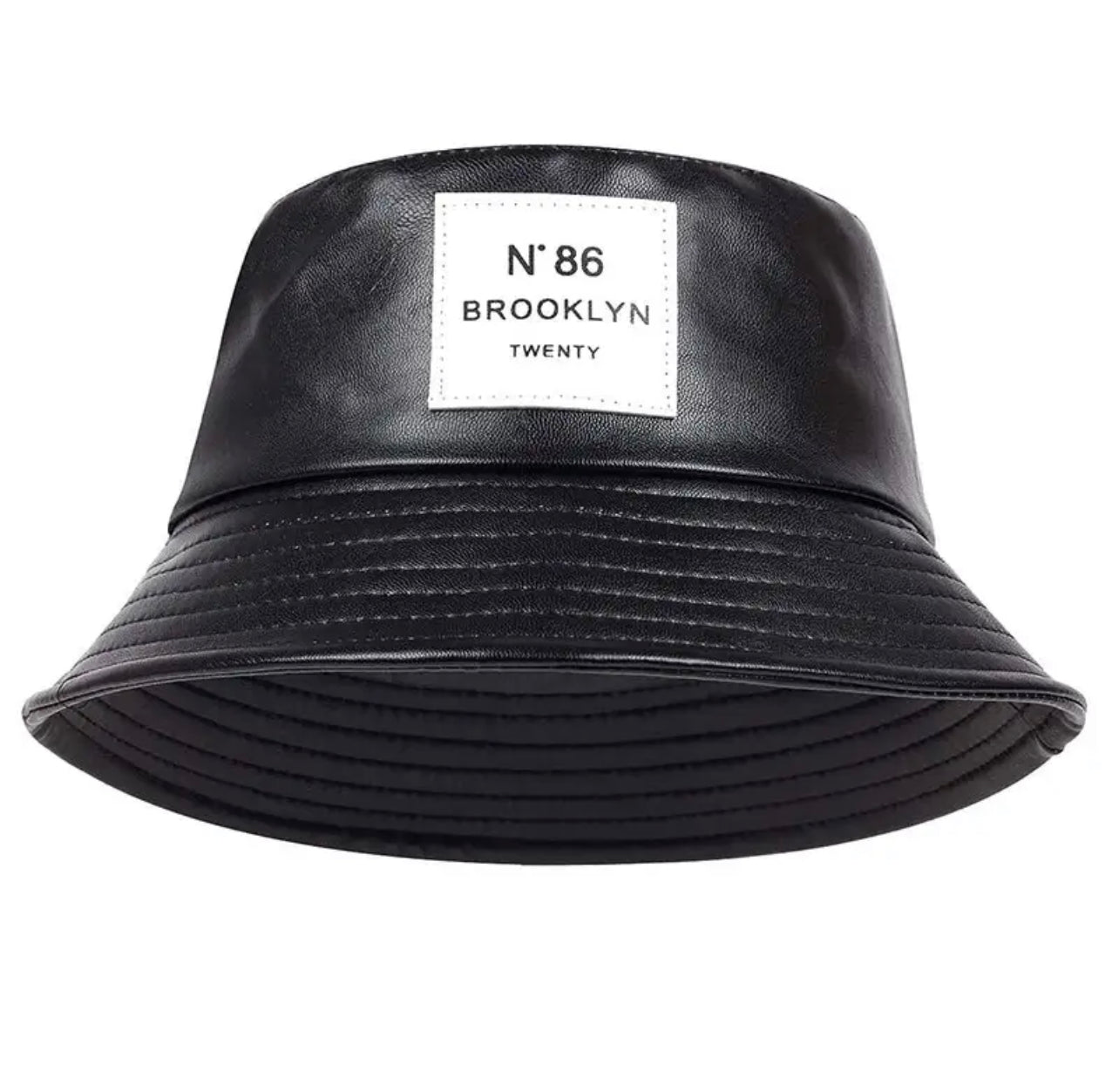 N.o leather bucket hat