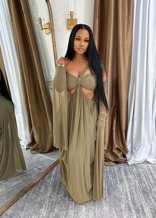 Kirvanni veil layers dress